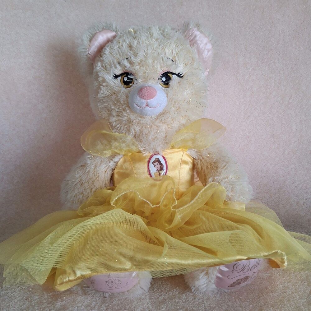 Build A Bear Belle Princess Bear Plush Toy Beauty & The Beast in Dress 18" Clean